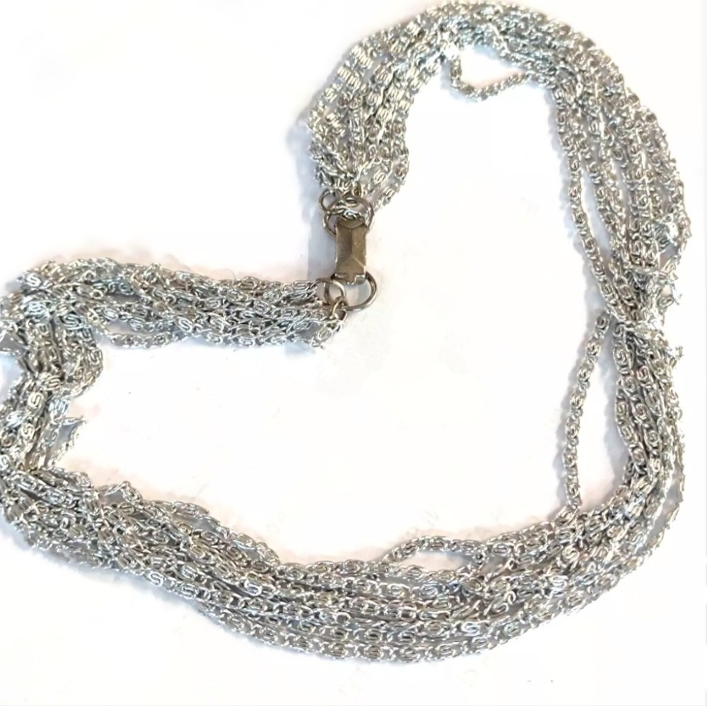 Vintage Celebrity" Eight Strand Choker Necklace Snail Chain